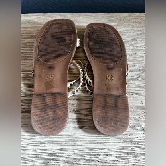 Haute Hippie Strappy Sandals with Beaded Design - Black and White - Picture 5 of 5